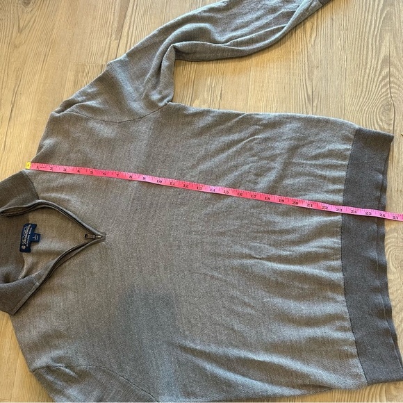 Brooks Brothers Men's Ultimate Merino Wool quarter Zip Sweater brown size large - Picture 7 of 10